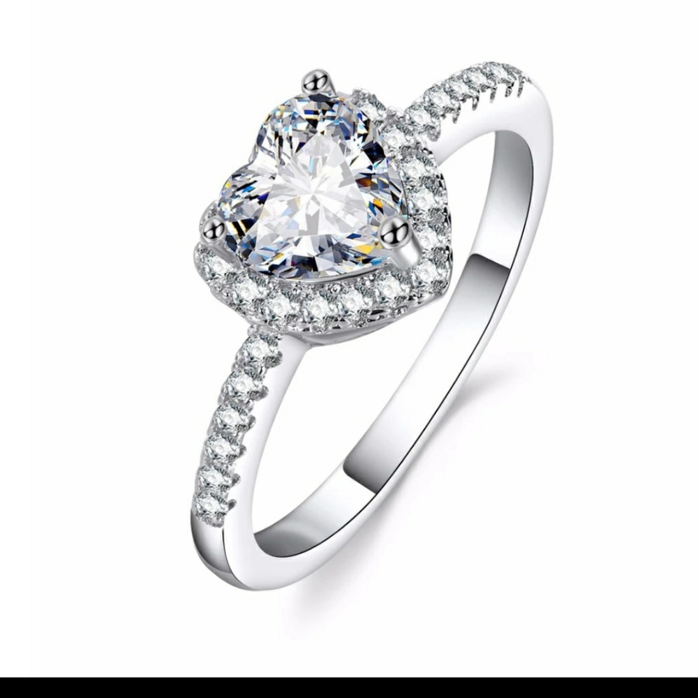 Silver color fashion crystal heart shaped wedding - Picture 5 of 6